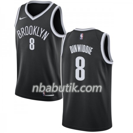 NBA Mænd Trøje Brooklyn Nets Spencer Dinwiddie 8 Nike 2017-18 Sort Swingman